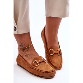 PG1 Ženske natikače od brušene kože s ukrasom Smeđa Dionira 1