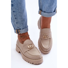 Laura Messi Ženske kožne cipele s bež ukrasom u obliku slapova ruže 2