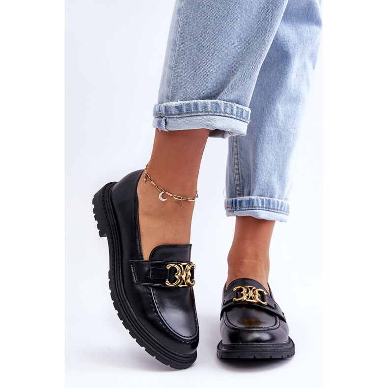 PS1 Ženske mokasine s ravnom potpeticom crne sincias crno 2