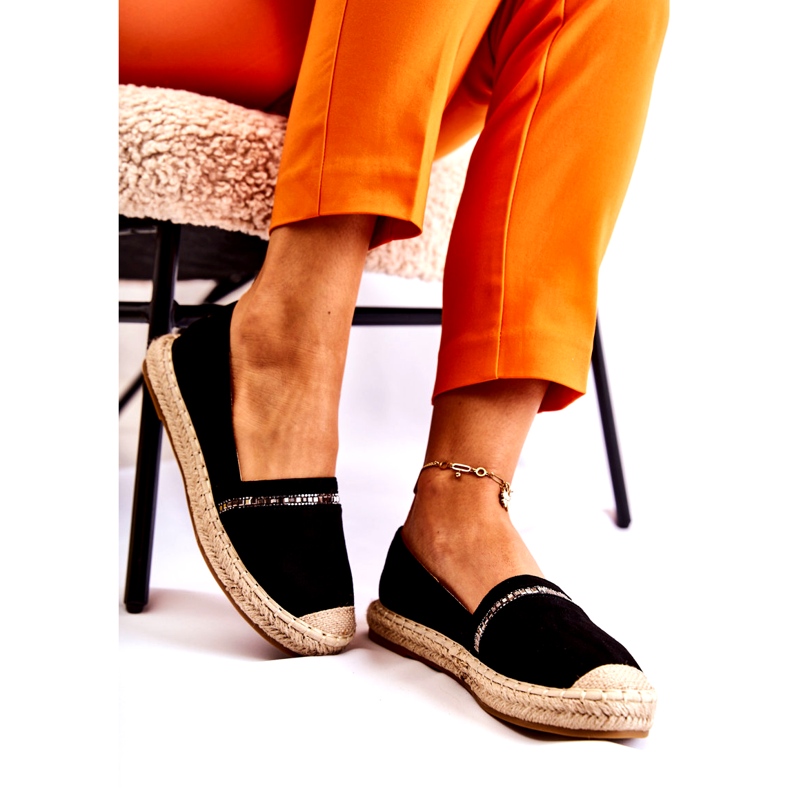 S.Barski Klasične ženske crne slip-on espadrile Cersei crna 3