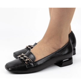 Exquisite Ženske kožne cipele na visoku petu 1451EX crne crna 1