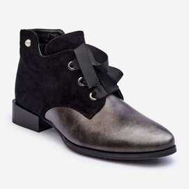 Ženske ravne potpetice s crnim meronijem na vezanje crna 1