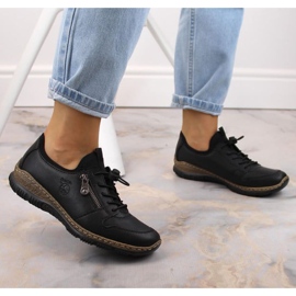 Kožne natikače Rieker W RKR609 crne crna 2