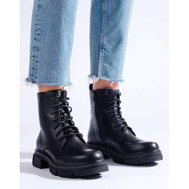 Ženske Shelovet radne hlače na vezanje crne crno 1