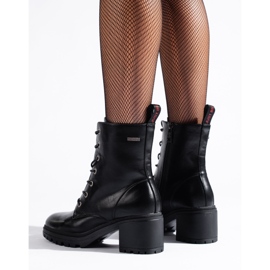 Ženske crne torbe Vinceza na vezanje na niski stup crno 2