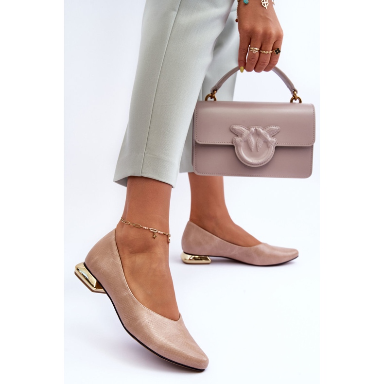 PD1 Bež Vaani kožne ravne potpetice 1