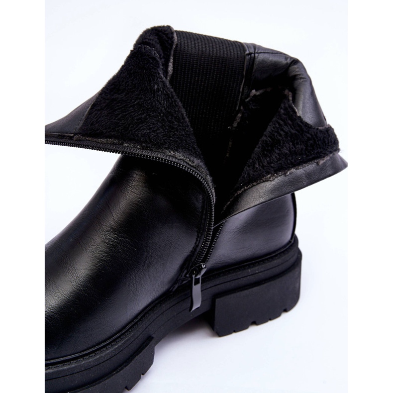 Visoke tople čizme Jodhpur Boots Slip-on Black Milca crna 1