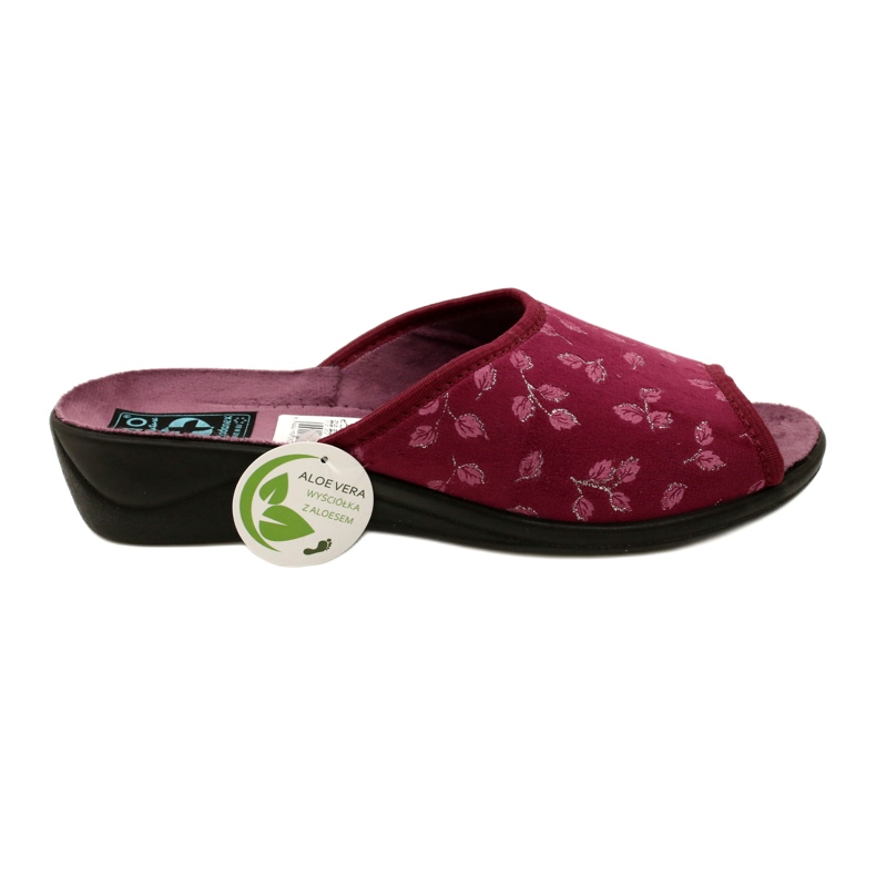 Bordo baršunaste papuče Adanex 28271 Aloe Vera crvena 5