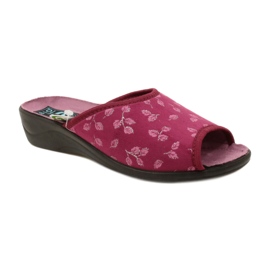Bordo baršunaste papuče Adanex 28271 Aloe Vera crvena 1