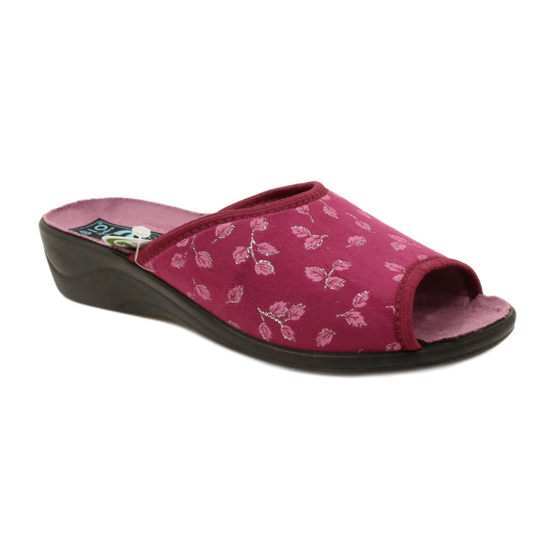 Bordo baršunaste papuče Adanex 28271 Aloe Vera crvena 1
