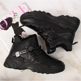 Ženske termo tenisice sa debelim đonom crne NEWS crno 2