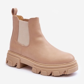 Kožne niske čizme Jodhpur Beige Alcanassa bež 1