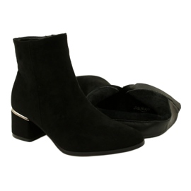 Evento Čizme od brušene kože sa srebrnim ukrasima, crne 23BT35-6420 crna 5