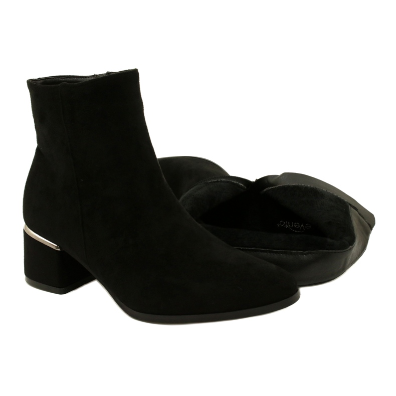 Evento Čizme od brušene kože sa srebrnim ukrasima, crne 23BT35-6420 crna 5