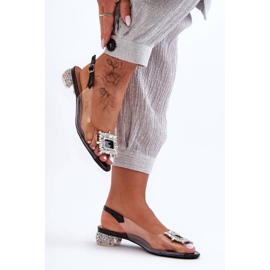 Prozirne sandale s ornamentima crne S.Barski MR1037-05 crna 1