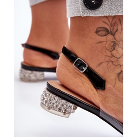 Prozirne sandale s ornamentima crne S.Barski MR1037-05 crno 2