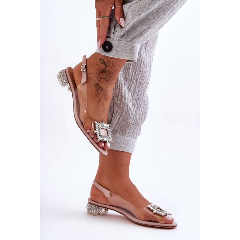 Prozirne sandale s ružičastim ornamentima S.Barski MR1037-05 ružičasta 2