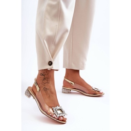 Prozirne sandale sa zlatnim ornamentima S.Barski MR1037-05 zlatna 1