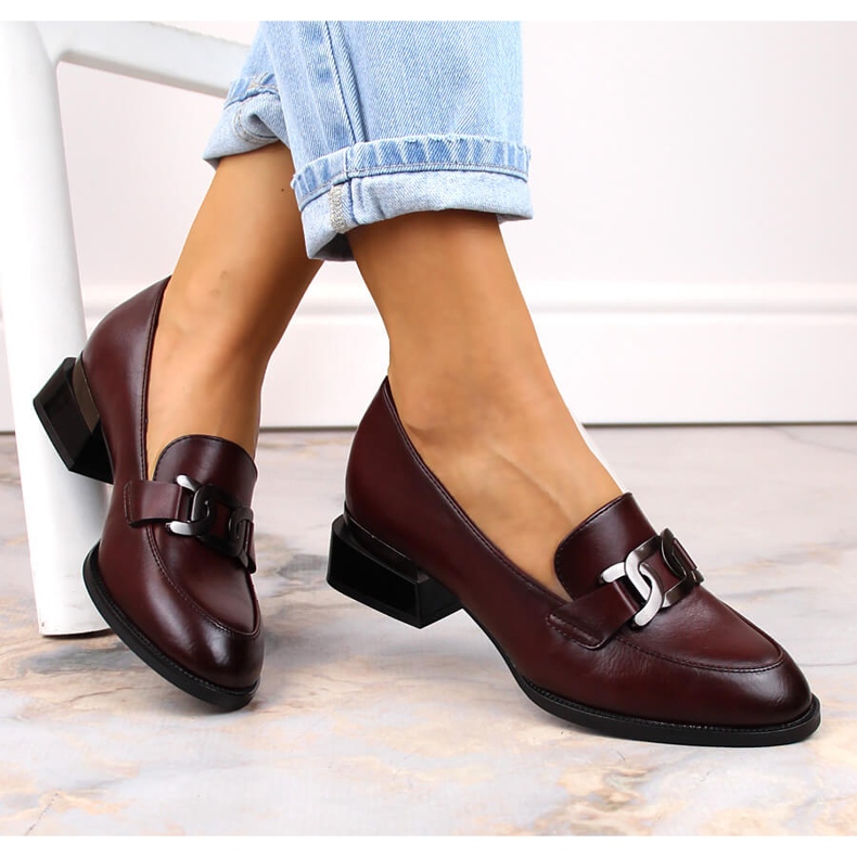 Vinceza 58162 bordo ravne cipele s lančićem crvena 1