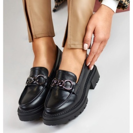 La.Fi Crne mokasine na platformu od eko kože crno 1