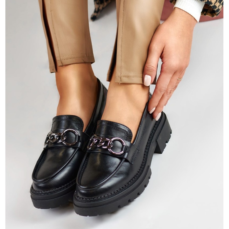 La.Fi Crne mokasine na platformu od eko kože crna 1