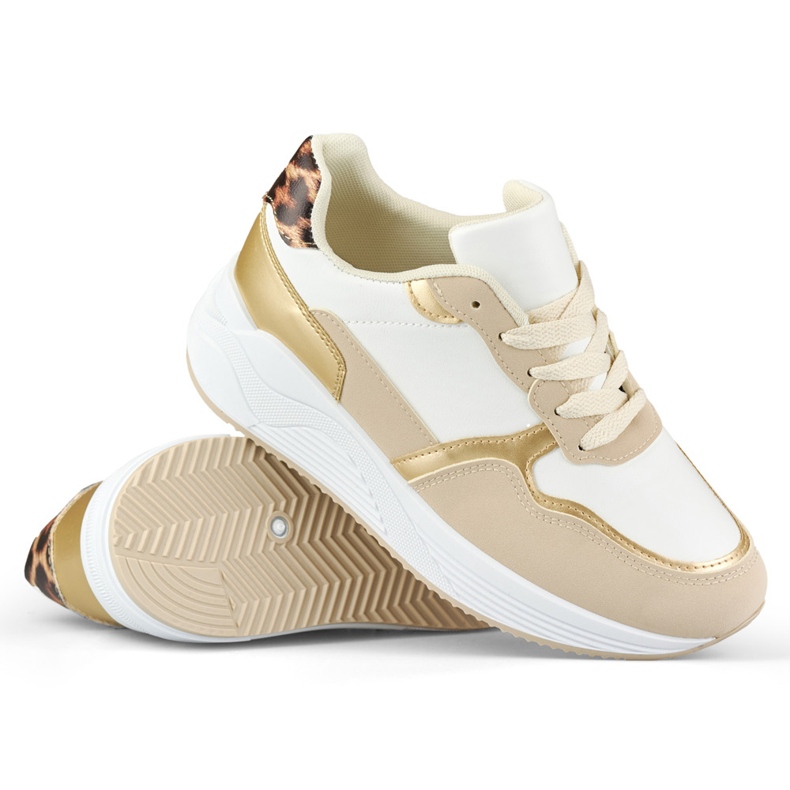 Ženske bijele i zlatne tenisice bijela 1