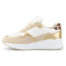 Ženske bijele i zlatne tenisice bijela 2