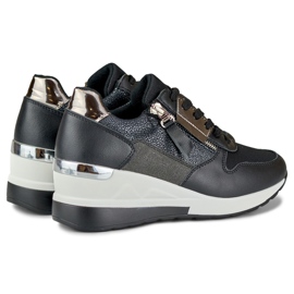 Elegantne crne sportske cipele na wedge crna 1