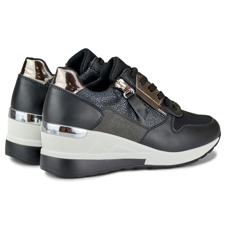 Elegantne crne sportske cipele na wedge crna 1