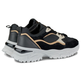 Crne ženske tenisice na bijeli potplat crno 1