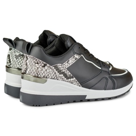 Ženske crne cipele na vezanje s niskim klinom crno 1