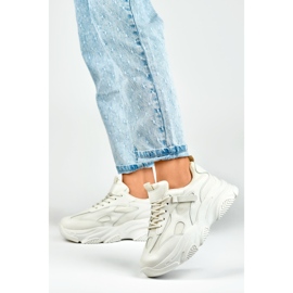 Ženske bež tenisice s debelim đonom crno 2