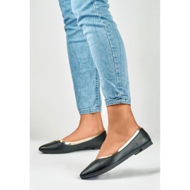Ženske crne balerinke sa zlatnim dodatkom crna 2