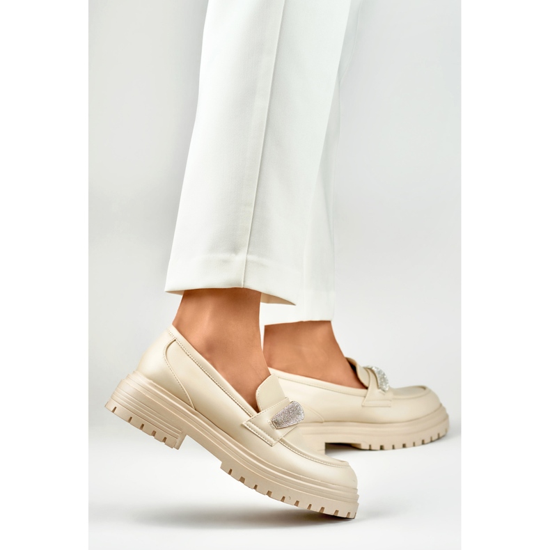 Bež brogovi s cirkonima 1