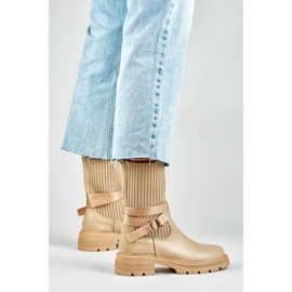 Svijetlo bež čizme s elastičnim gornjištem 1