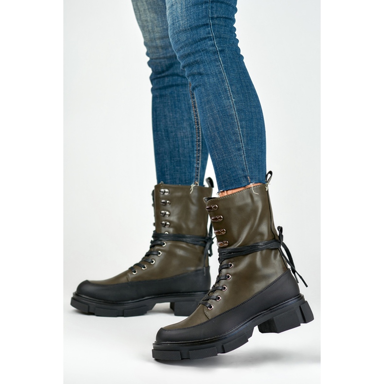 Garlin ženske čizme s visokim vezanjem crno 2