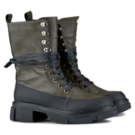 Garlin ženske čizme s visokim vezanjem crno 1