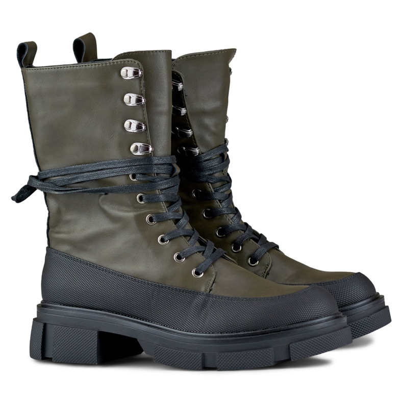 Garlin ženske čizme s visokim vezanjem crno 1