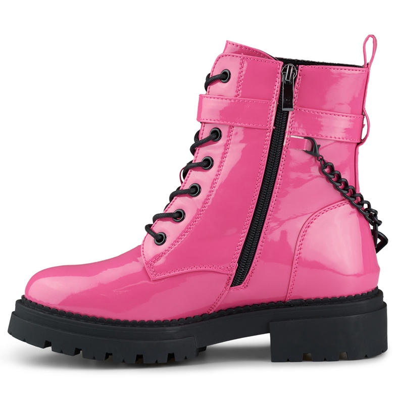 Ženska ružičasta lakirana radnica s lančićem koji se skida 1