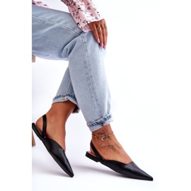 Ženske eko kože klizne crne balerine crna 4