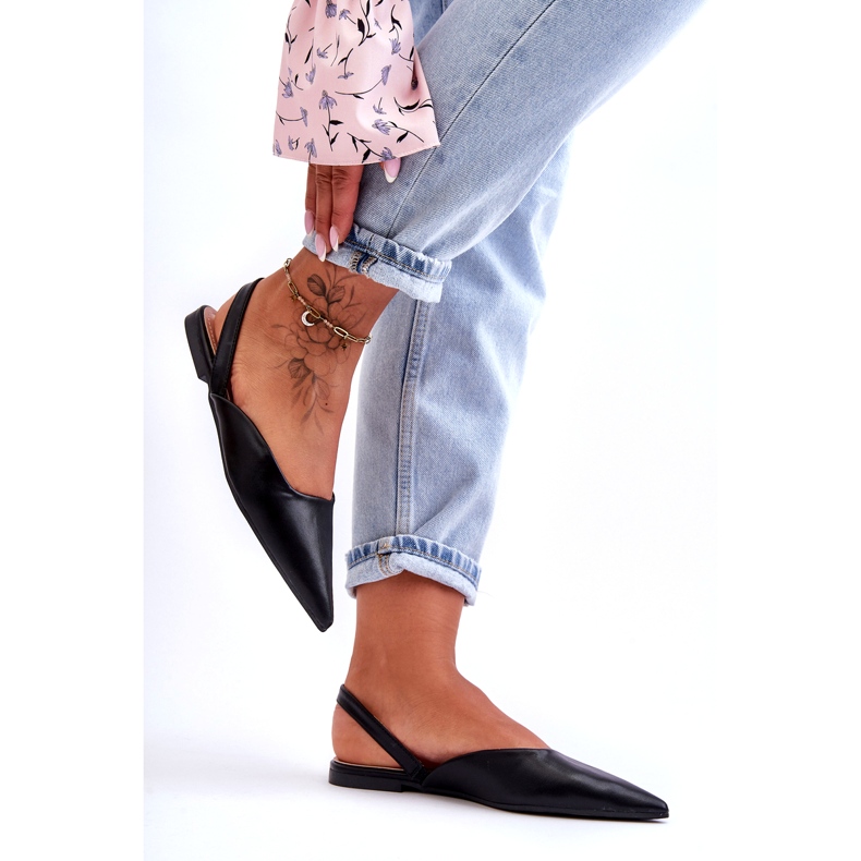 Ženske eko kože klizne crne balerine crno 3