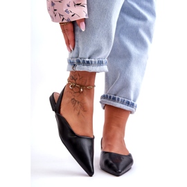 Ženske eko kože klizne crne balerine crno 2