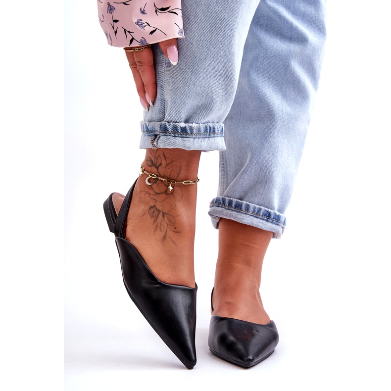 Ženske eko kože klizne crne balerine crna 2