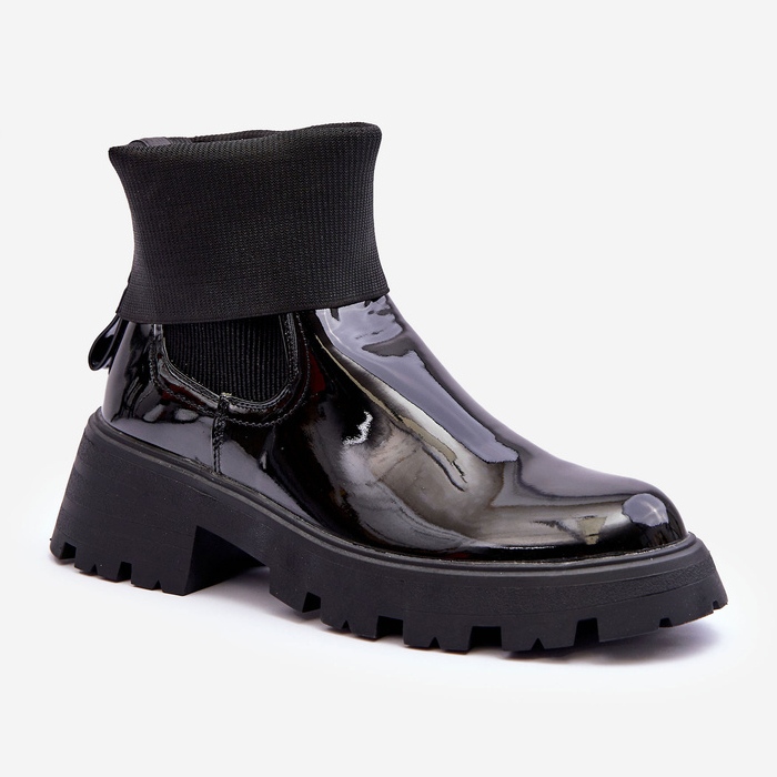 Ženske lakirane Jodhpur čizme crne Pavo crna 1