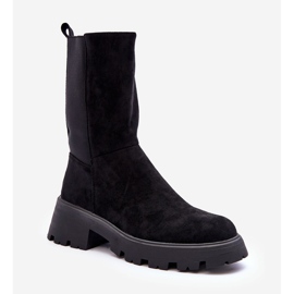 Ženske čizme s ravnom petom od antilopa, crne Altandros crna 1