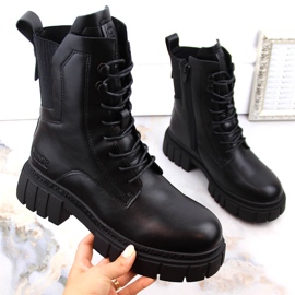 Big Star MM274581 izolirane crne ženske čizme trapper crna 1