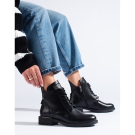 Vinceza ženske crne ravne čizme crna 1