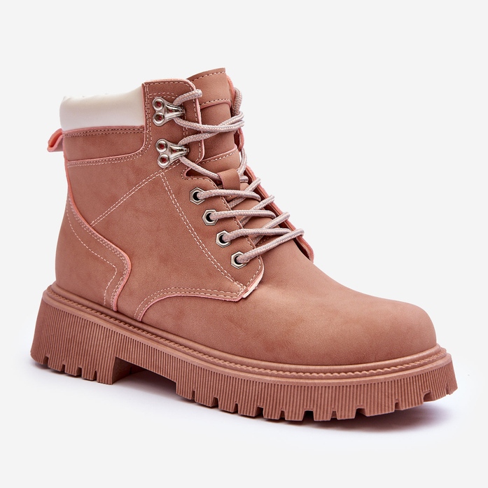 Ženske kožne tople traperice, ružičaste motke ružičasta 1