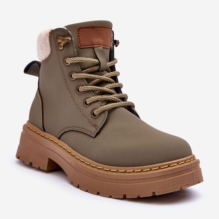 Ženske čizme s ovčjom kožom Green Jette zelena 1