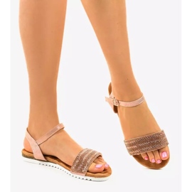 Ružičaste ravne sandale ukrašene HT-69 ružičasta 2